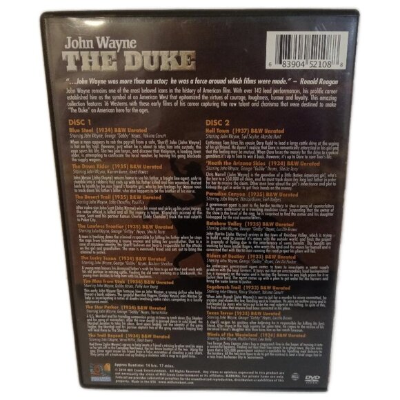 DVD Movie John Wayne The Duke 2 Disc 16 Movie Set In Black And White - Picture 3 of 4